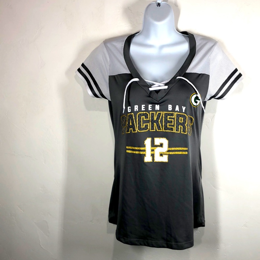 NFL Green Bay Packers gray Aaron Rodgers lace up jersey size small